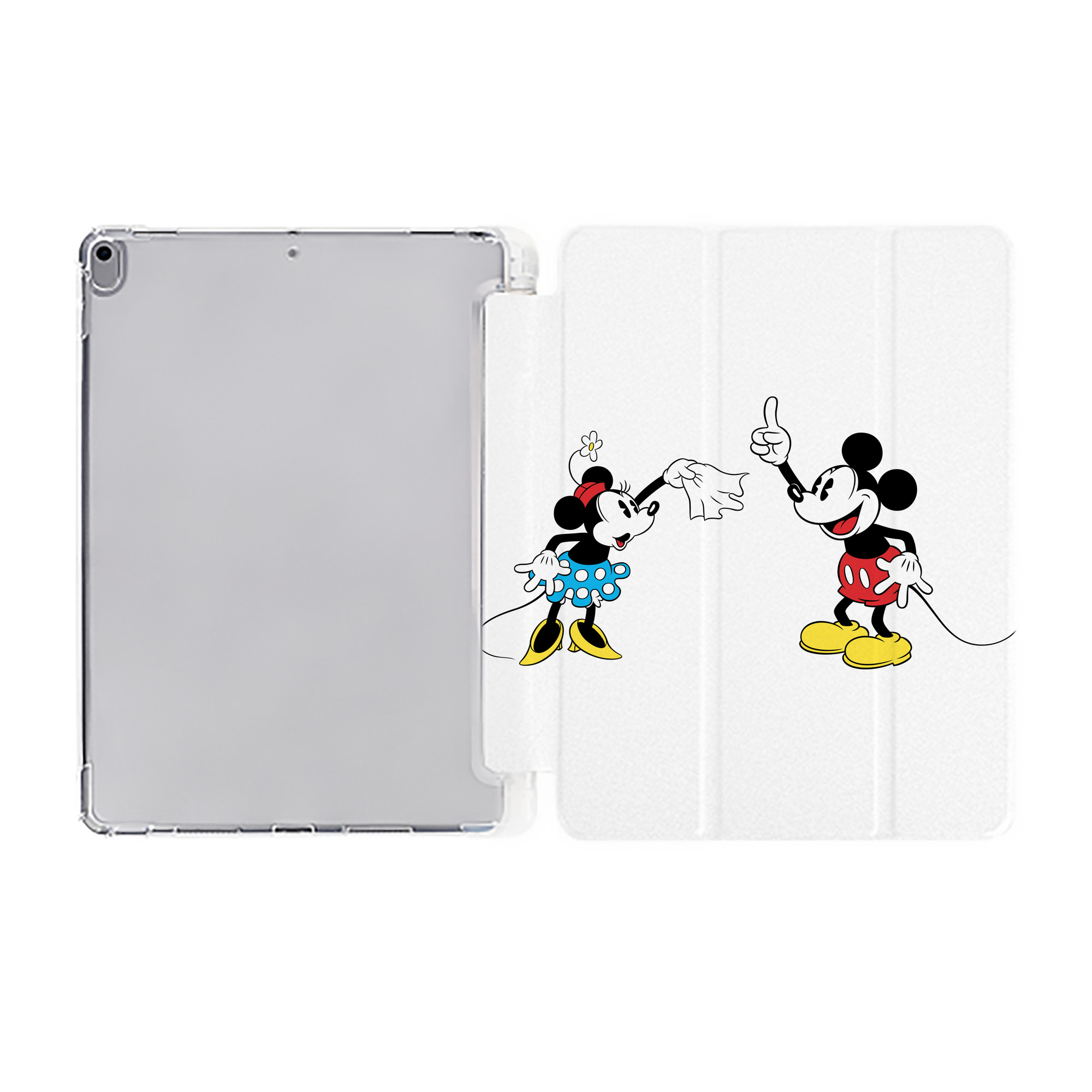 （画像用） ミッキーマウス Mickey Mouse IPad ケース ペン収納付き 三つ折りスタンド PUレザー×シリコン 対応機種9.5/10.5/10.9インチ